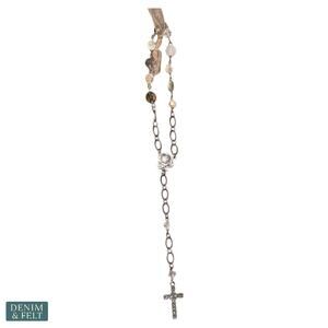 Her Story Stones of Strength Beaded Cross Necklace Handmade in NY NEW